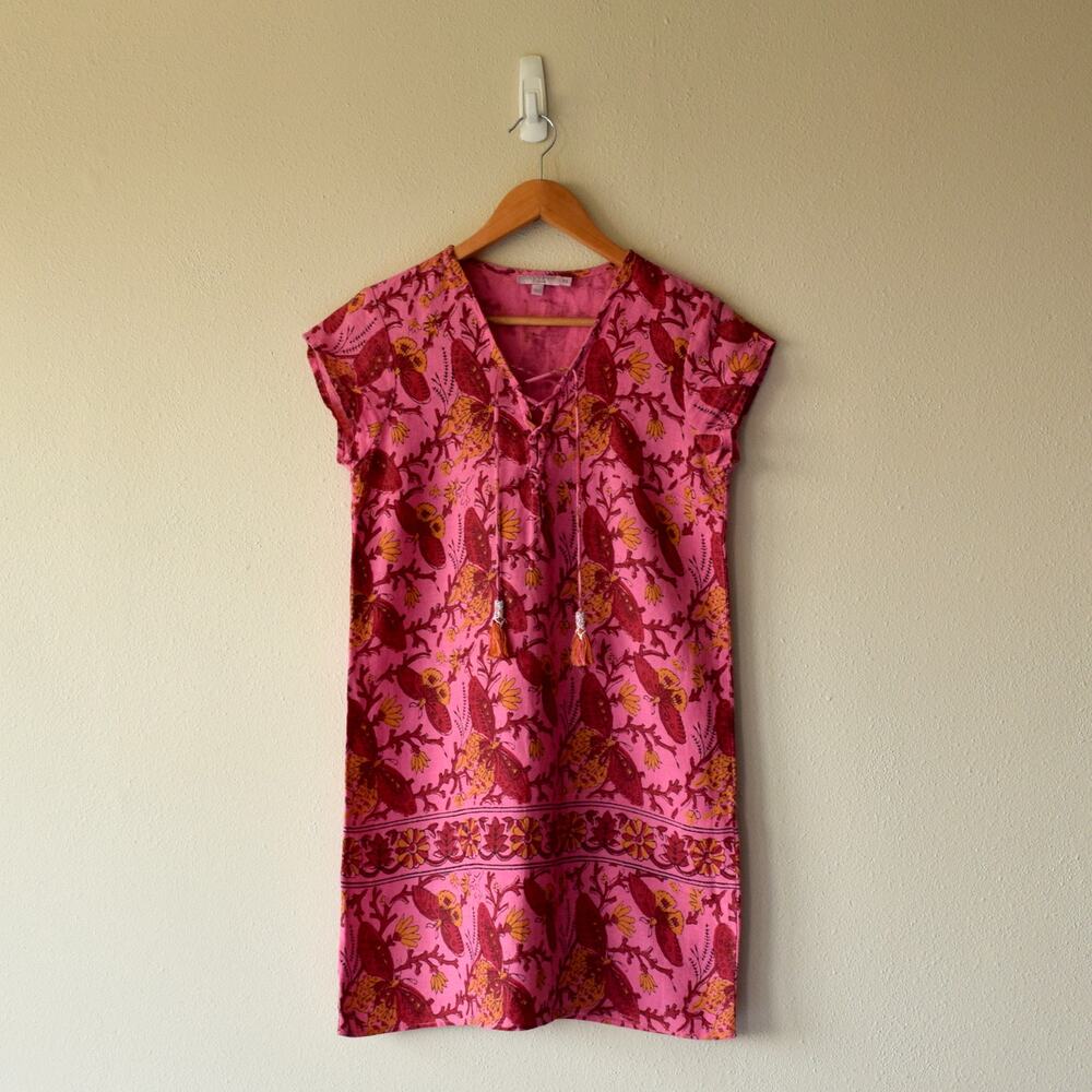 Calypso St. Barth Pink And Red Flutter Sleeve Sun… - image 8